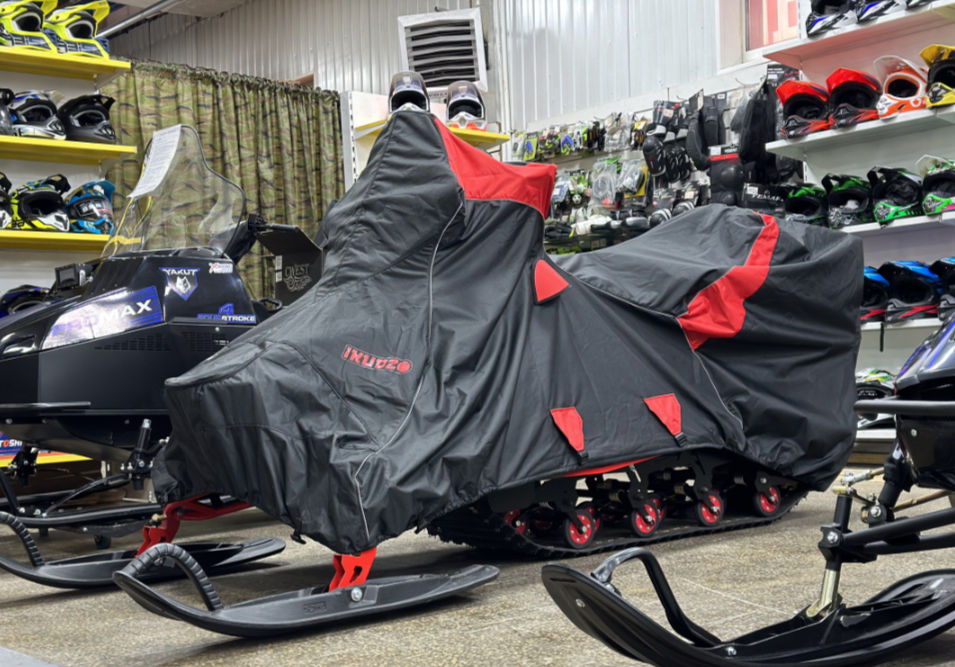 Чехол транспорт. снегохода IKUDZO HUNTER черно-красный Оксфорд ПРЕМИУМ качества с лого IKUDZO в Туле