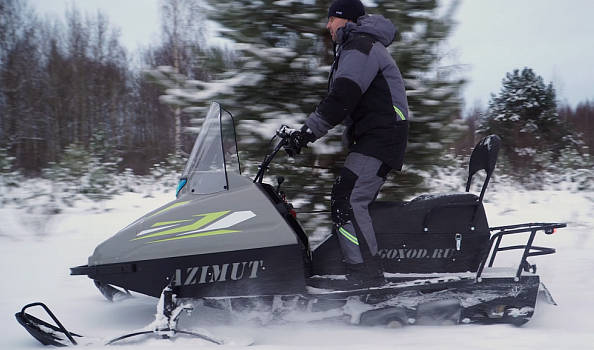 Миниснегоход Бурлак Азимут 24 л.с. , эл.запуск, реверс, тормоз гидравл, капот серый в Туле