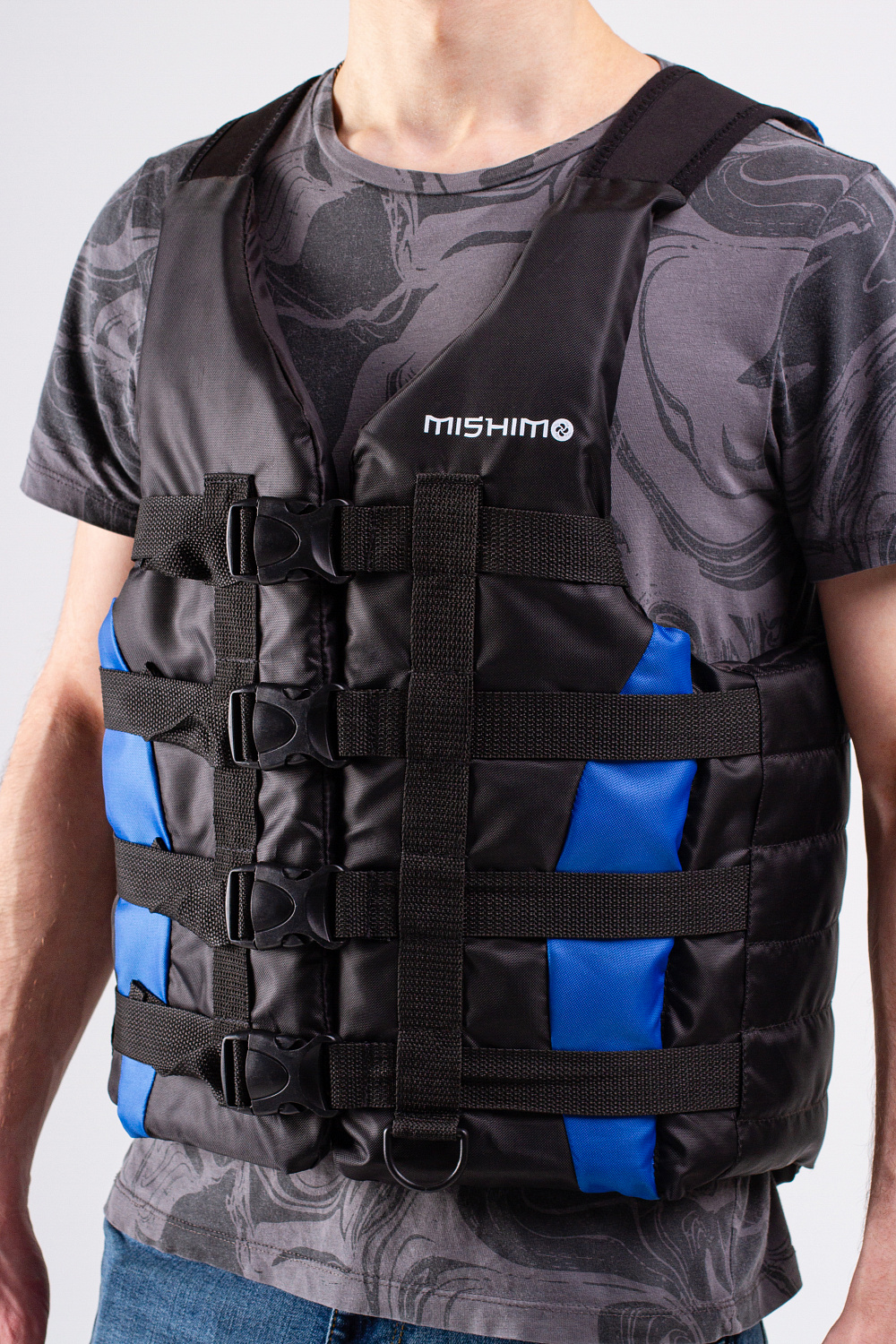 Жилет спасательный MISHIMO PRO Премиум качества Черно-синий в Туле