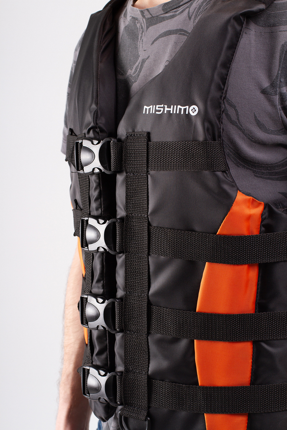 Жилет спасательный MISHIMO PRO Премиум качества Черно-оранжевый в Туле