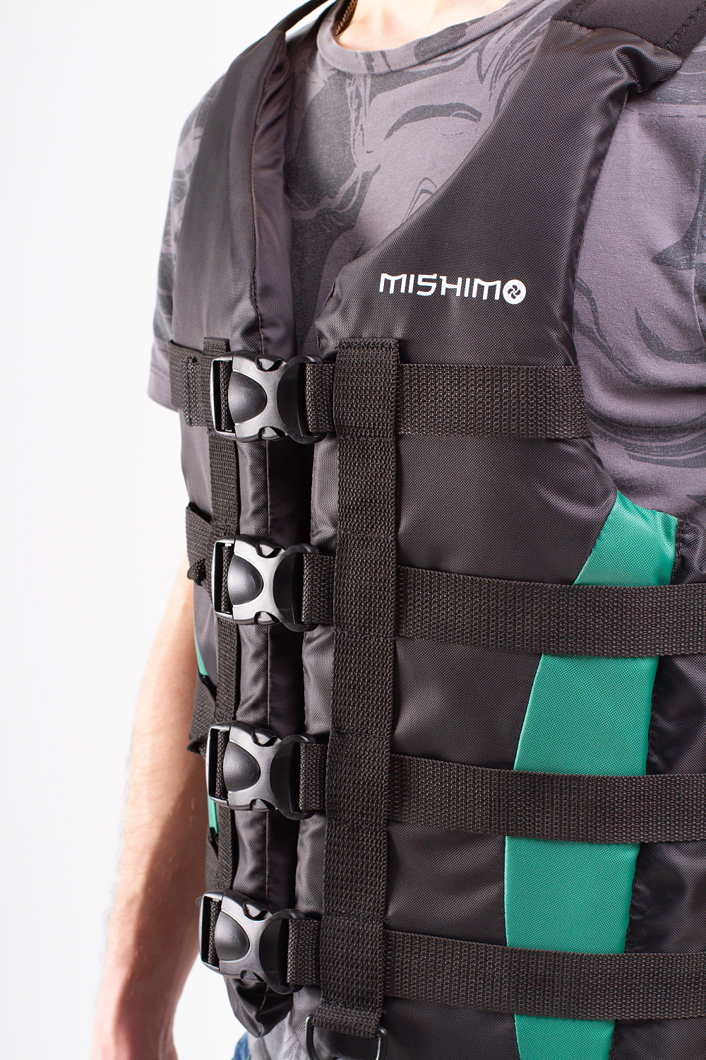 Жилет спасательный MISHIMO PRO Премиум качества Черно-зеленый в Туле