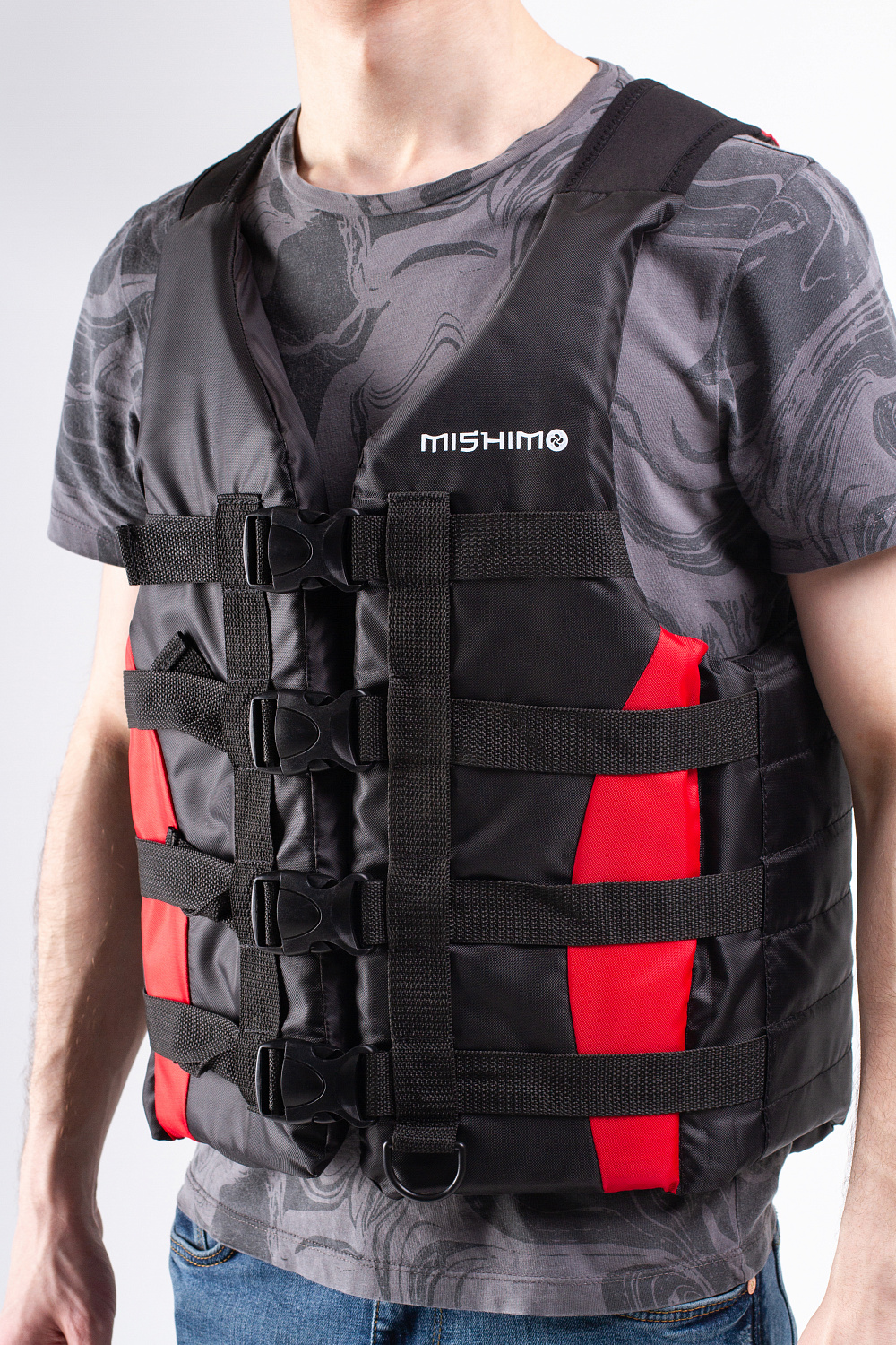 Жилет спасательный MISHIMO PRO Премиум качества Черно-красный в Туле